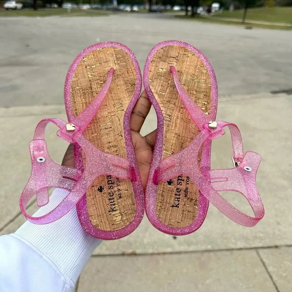 Kate Spade Pink Yari Glitter Jelly Sandals Size 9 - Picture 8 of 8